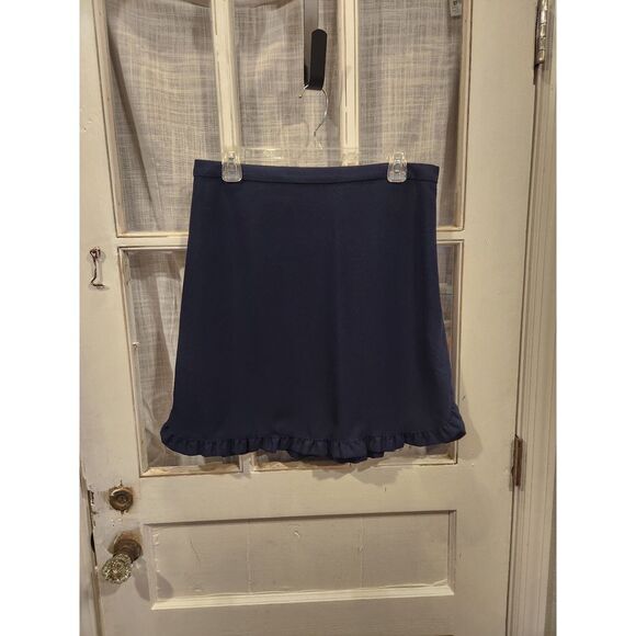 Draper James Navy Blue Knee Length‎ Skirt with Ruffle Bottom - Picture 1 of 5